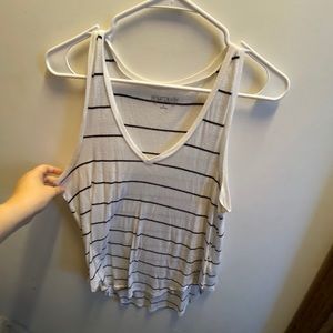 Black and white striped tank